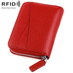 Portafoglio porta carte KB23 in vera pelle con cerniera e scomparto multiplo a fisarmonica con tecnologia RFID.