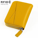 Portafoglio porta carte KB23 in vera pelle con cerniera e scomparto multiplo a fisarmonica con tecnologia RFID.
