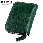 Portafoglio porta carte KB23 in vera pelle con cerniera e scomparto multiplo a fisarmonica con tecnologia RFID.