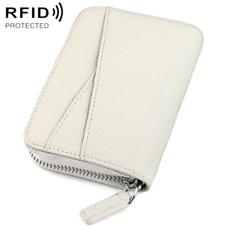 Portafoglio porta carte KB23 in vera pelle con cerniera e scomparto multiplo a fisarmonica con tecnologia RFID.