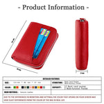 Portafoglio porta carte KB23 in vera pelle con cerniera e scomparto multiplo a fisarmonica con tecnologia RFID.