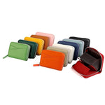 Portafoglio porta carte KB23 in vera pelle con cerniera e scomparto multiplo a fisarmonica con tecnologia RFID.