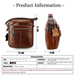 Borsa a tracolla da uomo casual in vera pelle