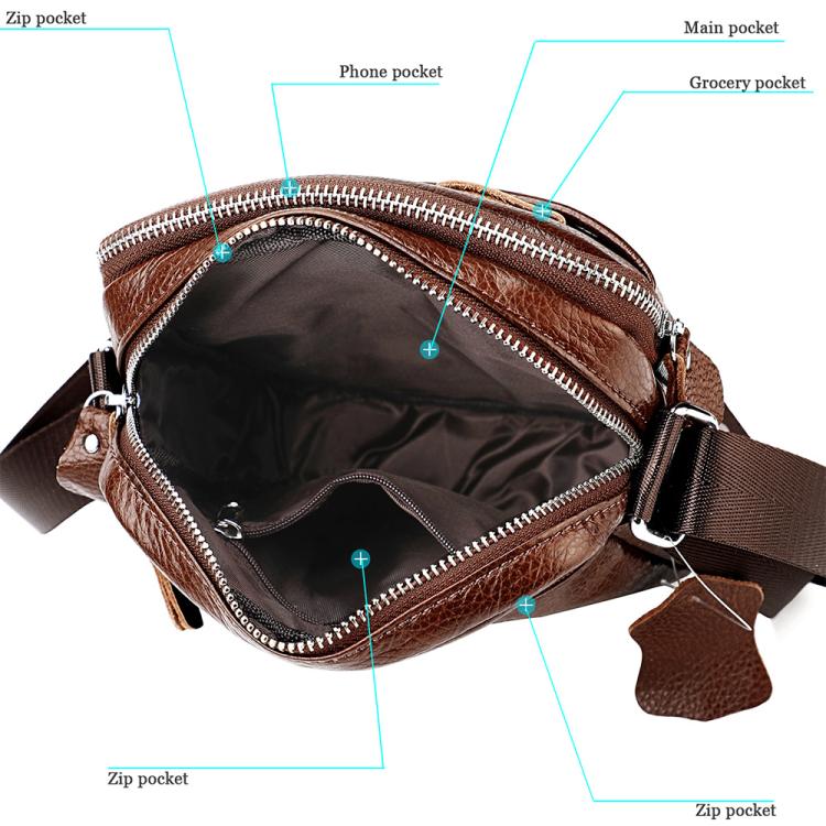 Borsa a tracolla da uomo casual in vera pelle