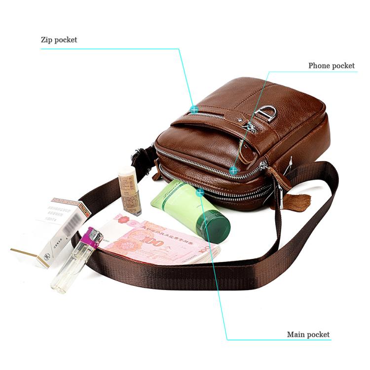 Borsa a tracolla da uomo casual in vera pelle