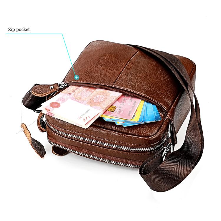 Borsa a tracolla da uomo casual in vera pelle