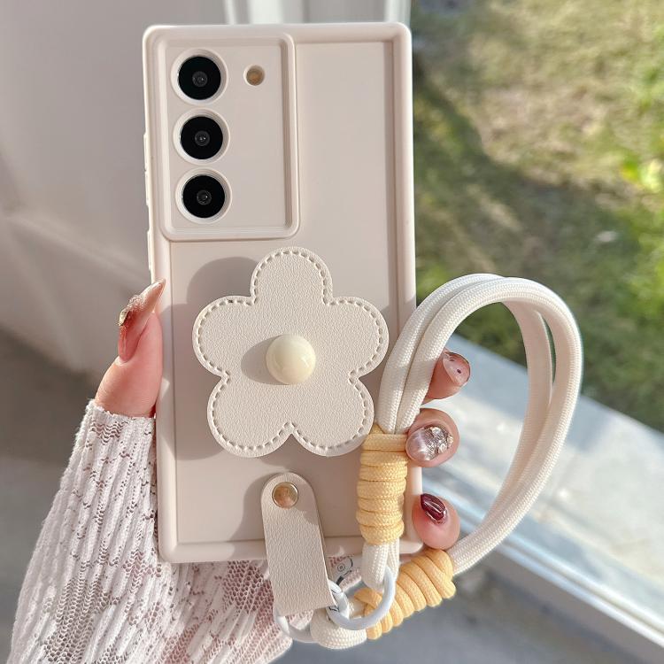 Custodia per telefono in TPU con supporto floreale e cordino con fibbia in PU., For Samsung Galaxy S21+ 5G, For Samsung Galaxy S21 Ultra 5G