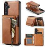 Fierre Shann Oil Wax Vegan Leather Magnetic Card Holder Retro Phone Case, For Galaxy S26+ 5G, For Galaxy S26 Ultra 5G, For Galaxy S26 5G, For Galaxy S25 FE 5G