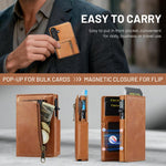 Fierre Shann Oil Wax Vegan Leather Magnetic Card Holder Retro Phone Case, For Galaxy S26+ 5G, For Galaxy S26 Ultra 5G, For Galaxy S26 5G, For Galaxy S25 FE 5G