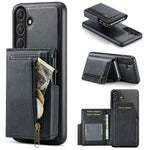 Fierre Shann Oil Wax Vegan Leather Magnetic Card Holder Retro Phone Case, For Galaxy S26+ 5G, For Galaxy S26 Ultra 5G, For Galaxy S26 5G, For Galaxy S25 FE 5G