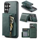 Fierre Shann Oil Wax Vegan Leather Magnetic Card Holder Retro Phone Case, For Galaxy S26+ 5G, For Galaxy S26 Ultra 5G, For Galaxy S26 5G, For Galaxy S25 FE 5G