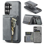 Fierre Shann Oil Wax Vegan Leather Magnetic Card Holder Retro Phone Case, For Galaxy S26+ 5G, For Galaxy S26 Ultra 5G, For Galaxy S26 5G, For Galaxy S25 FE 5G