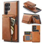 Fierre Shann Oil Wax Vegan Leather Magnetic Card Holder Retro Phone Case, For Galaxy S25 Edge 5G, For Galaxy S25 5G, For Galaxy S25+ 5G, For Galaxy S25 Ultra 5G