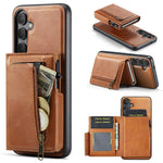 Fierre Shann Oil Wax Vegan Leather Magnetic Card Holder Retro Phone Case, For Galaxy S25 Edge 5G, For Galaxy S25 5G, For Galaxy S25+ 5G, For Galaxy S25 Ultra 5G