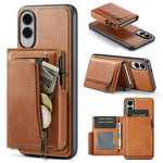Fierre Shann Oil Wax Vegan Leather Magnetic Card Holder Retro Phone Case, For Galaxy S25 Edge 5G, For Galaxy S25 5G, For Galaxy S25+ 5G, For Galaxy S25 Ultra 5G