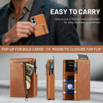 Fierre Shann Oil Wax Vegan Leather Magnetic Card Holder Retro Phone Case, For Galaxy S25 Edge 5G, For Galaxy S25 5G, For Galaxy S25+ 5G, For Galaxy S25 Ultra 5G