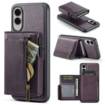 Fierre Shann Oil Wax Vegan Leather Magnetic Card Holder Retro Phone Case, For Galaxy S25 Edge 5G, For Galaxy S25 5G, For Galaxy S25+ 5G, For Galaxy S25 Ultra 5G