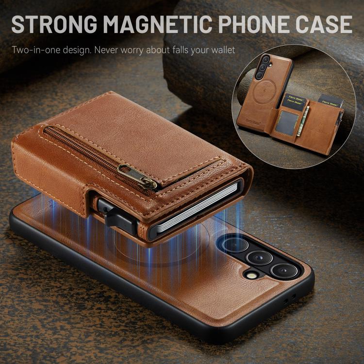 Fierre Shann Oil Wax Vegan Leather Magnetic Card Holder Retro Phone Case, For Galaxy S24 FE 5G, For Galaxy S24 Ultra 5G, For Galaxy S24+ 5G, For Galaxy S24 5G