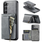 Fierre Shann Oil Wax Vegan Leather Magnetic Card Holder Retro Phone Case, For Galaxy S23 FE 5G, For Galaxy S23 Ultra 5G, For Galaxy S23+ 5G, For Galaxy S23 5G