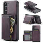 Fierre Shann Oil Wax Vegan Leather Magnetic Card Holder Retro Phone Case, For Galaxy S23 FE 5G, For Galaxy S23 Ultra 5G, For Galaxy S23+ 5G, For Galaxy S23 5G