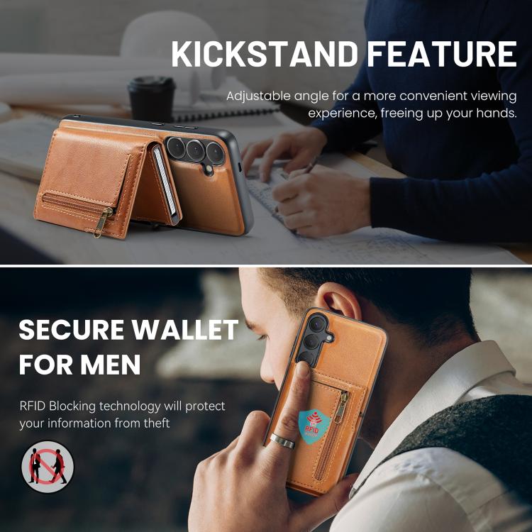 Fierre Shann Oil Wax Vegan Leather Magnetic Card Holder Retro Phone Case, For Galaxy S23 FE 5G, For Galaxy S23 Ultra 5G, For Galaxy S23+ 5G, For Galaxy S23 5G