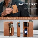 Fierre Shann Oil Wax Vegan Leather Magnetic Card Holder Retro Phone Case, For Galaxy S23 FE 5G, For Galaxy S23 Ultra 5G, For Galaxy S23+ 5G, For Galaxy S23 5G