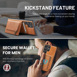 Fierre Shann Oil Wax Vegan Leather Magnetic Card Holder Retro Phone Case, For Galaxy S22 Ultra 5G, For Galaxy S22+ 5G, For Galaxy S22 5G