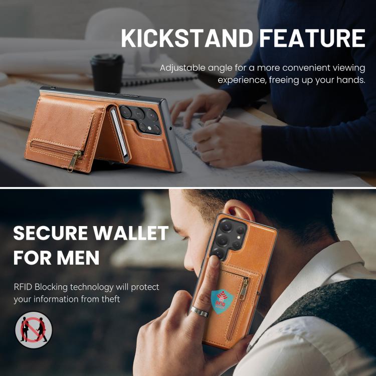Fierre Shann Oil Wax Vegan Leather Magnetic Card Holder Retro Phone Case, For Galaxy S22 Ultra 5G, For Galaxy S22+ 5G, For Galaxy S22 5G