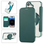 Custodia per telefono ultra sottile in ecopelle con supporto girevole e placcatura magnetica., For iPhone 17, For iPhone Air, For iPhone 16 Pro Max