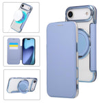 Custodia per telefono ultra sottile in ecopelle con supporto girevole e placcatura magnetica., For iPhone 17, For iPhone Air, For iPhone 16 Pro Max