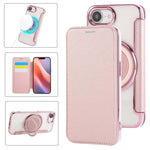 Custodia per telefono ultra sottile in ecopelle con supporto girevole e placcatura magnetica., For iPhone 17e / 16e, For iPhone 17 Pro Max, For iPhone 17 Pro