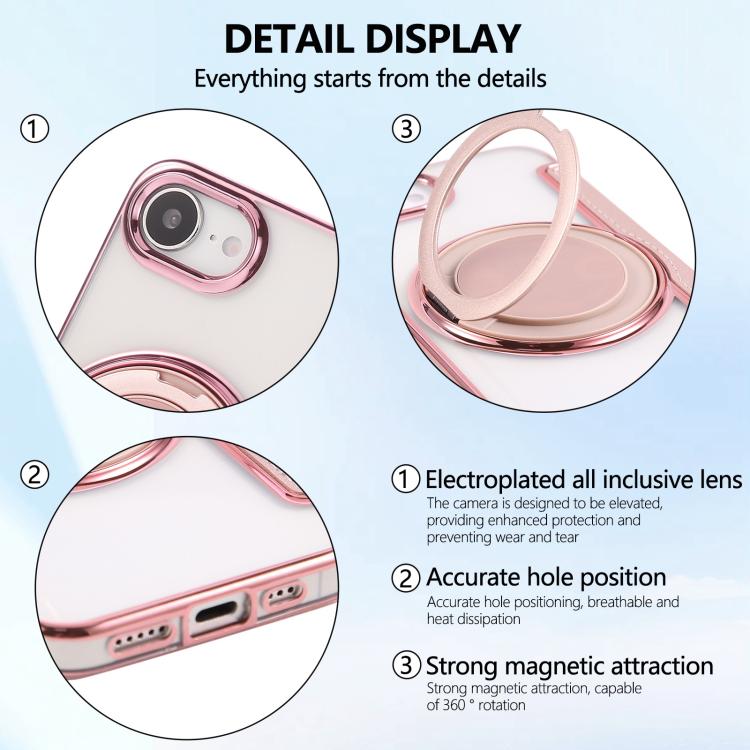 Custodia per telefono ultra sottile in ecopelle con supporto girevole e placcatura magnetica., For iPhone 17e / 16e, For iPhone 17 Pro Max, For iPhone 17 Pro