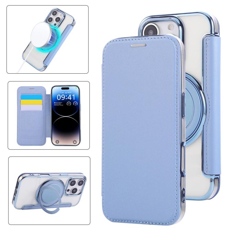 Custodia per telefono ultra sottile in ecopelle con supporto girevole e placcatura magnetica., For iPhone 17, For iPhone Air, For iPhone 16 Pro Max