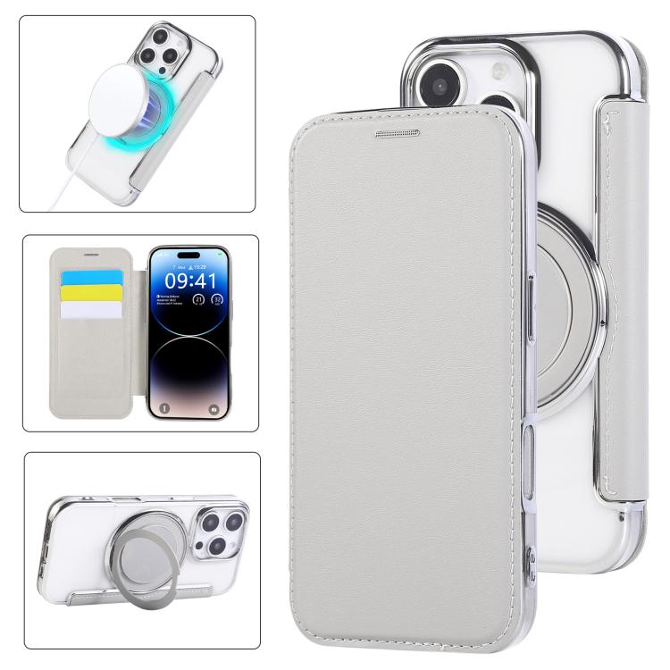 Custodia per telefono ultra sottile in ecopelle con supporto girevole e placcatura magnetica., For iPhone 17, For iPhone Air, For iPhone 16 Pro Max