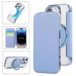 Custodia per telefono ultra sottile in ecopelle con supporto girevole e placcatura magnetica., For iPhone 16 Pro, For iPhone 16 Plus, For iPhone 16