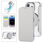 Custodia per telefono ultra sottile in ecopelle con supporto girevole e placcatura magnetica., For iPhone 16 Pro, For iPhone 16 Plus, For iPhone 16