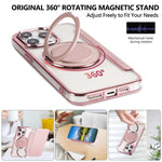Custodia per telefono ultra sottile in ecopelle con supporto girevole e placcatura magnetica., For iPhone 15 Pro Max, For iPhone 15 Pro, For iPhone 15 Plus / 14 Plus