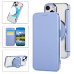 Custodia per telefono ultra sottile in ecopelle con supporto girevole e placcatura magnetica., For iPhone 15, For iPhone 14 / 13, For iPhone 14 Pro