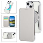 Custodia per telefono ultra sottile in ecopelle con supporto girevole e placcatura magnetica., For iPhone 15, For iPhone 14 / 13, For iPhone 14 Pro