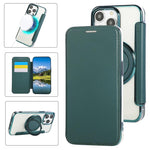 Custodia per telefono ultra sottile in ecopelle con supporto girevole e placcatura magnetica., For iPhone 14 Pro Max, For iPhone 13 Pro Max, For iPhone 13 Pro
