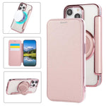 Custodia per telefono ultra sottile in ecopelle con supporto girevole e placcatura magnetica., For iPhone 14 Pro Max, For iPhone 13 Pro Max, For iPhone 13 Pro