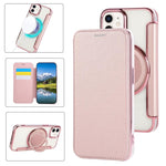 Custodia per telefono ultra sottile in ecopelle con supporto girevole e placcatura magnetica., For iPhone 12 / 12 Pro, For iPhone 12 Pro Max