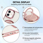Custodia per telefono ultra sottile in ecopelle con supporto girevole e placcatura magnetica., For iPhone 12 / 12 Pro, For iPhone 12 Pro Max