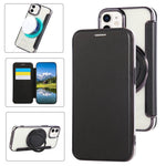 Custodia per telefono ultra sottile in ecopelle con supporto girevole e placcatura magnetica., For iPhone 12 / 12 Pro, For iPhone 12 Pro Max