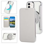 Custodia per telefono ultra sottile in ecopelle con supporto girevole e placcatura magnetica., For iPhone 12 / 12 Pro, For iPhone 12 Pro Max