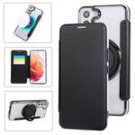 Custodia per telefono ultra sottile in ecopelle con supporto girevole e placcatura magnetica., For Samsung Galaxy S23 5G, For Samsung Galaxy S22 Ultra 5G, For Samsung Galaxy S22+ 5G