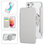 Custodia per telefono ultra sottile in ecopelle con supporto girevole e placcatura magnetica., For Samsung Galaxy S23 5G, For Samsung Galaxy S22 Ultra 5G, For Samsung Galaxy S22+ 5G
