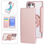 Custodia per telefono ultra sottile in ecopelle con supporto girevole e placcatura magnetica., For Samsung Galaxy S24 Ultra 5G, For Samsung Galaxy S23 Ultra 5G, For Samsung Galaxy S23+ 5G
