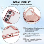 Custodia per telefono ultra sottile in ecopelle con supporto girevole e placcatura magnetica., For Samsung Galaxy S23 5G, For Samsung Galaxy S22 Ultra 5G, For Samsung Galaxy S22+ 5G