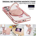 Custodia per telefono ultra sottile in ecopelle con supporto girevole e placcatura magnetica., For Samsung Galaxy S23 5G, For Samsung Galaxy S22 Ultra 5G, For Samsung Galaxy S22+ 5G